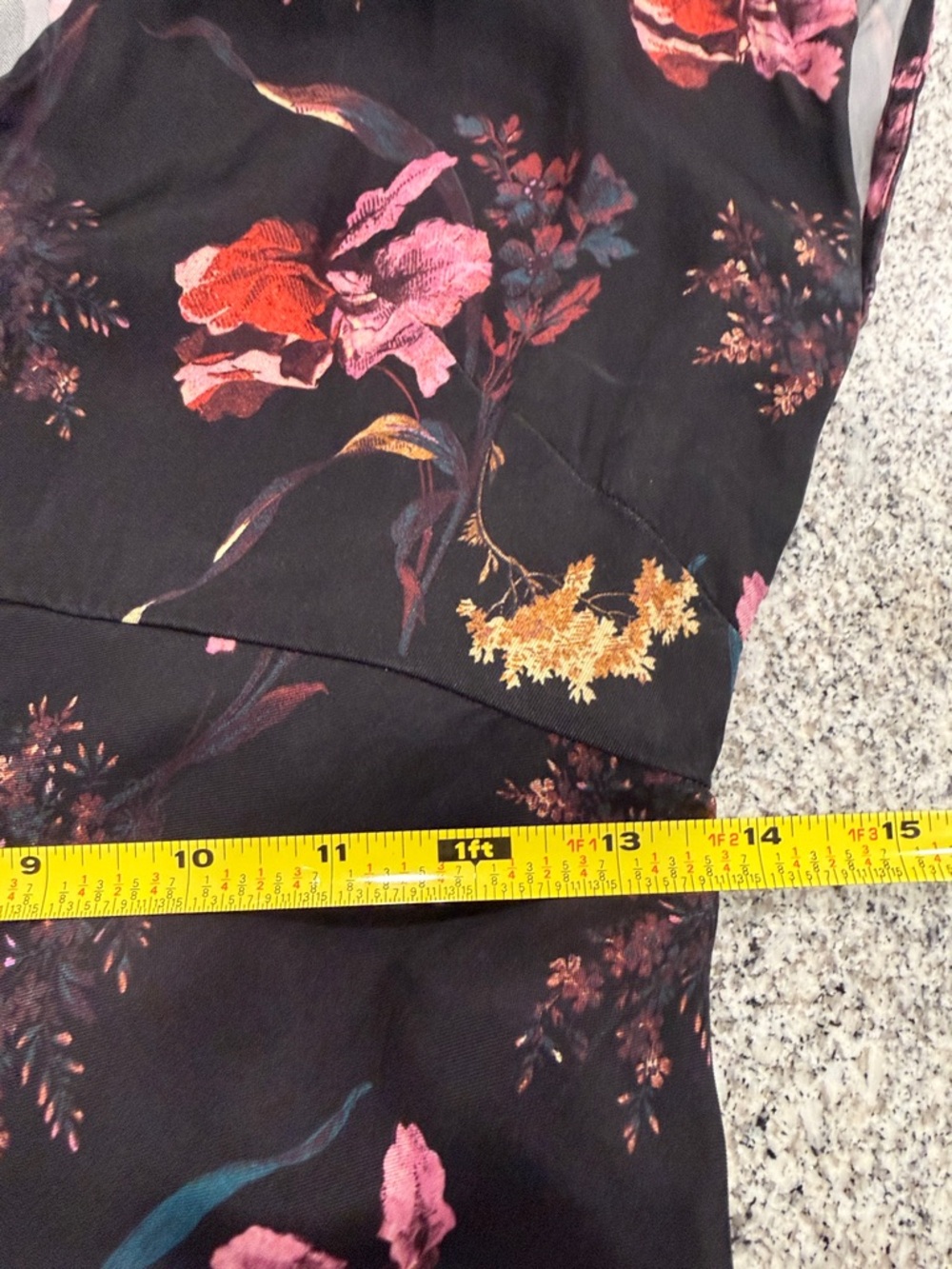 Madewell Black Floral V-Neck Midi Dress boho size 2 - Picture 12 of 13